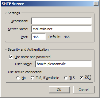 smtp server screen