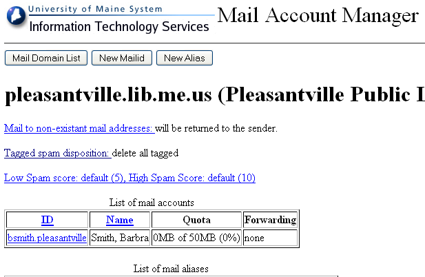 mail accounts list